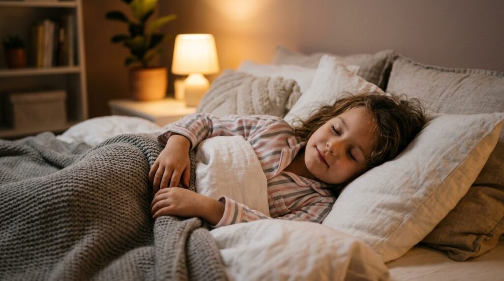 Photorealistic portrait of a relaxed child (4-8 years old) l